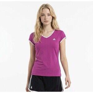 adidas ClimaLite Womens Athletic Top Large Purple Fuchsia Tennis